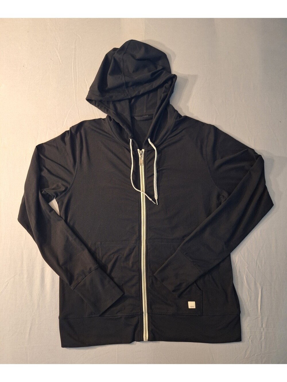 Vuori Halo Performance Full Zip Up Hoodie Black DreamKnit Womens EUC *Read